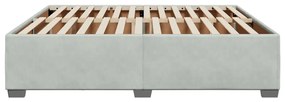 Estrutura de cama sem colchão 200x200 cm veludo cinzento-claro