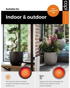 Vaso redondo Nature Rib 40x32 cm antracite KOFZ270