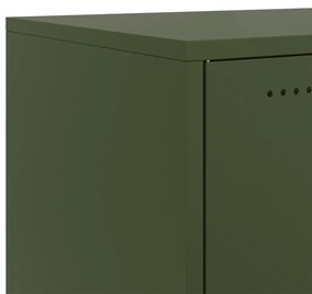 Móvel de TV 100,5x39x43,5 cm aço verde-azeitona