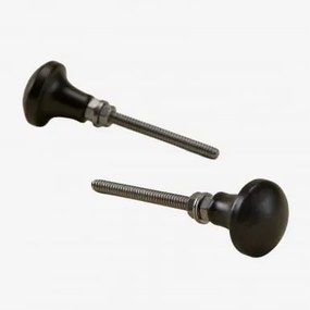Pack De 2 Puxadores Em Ferro Mariluz Preto Mate - Sklum