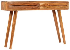vidaXL Mesa consola acácia maciça c/ gavetas esculpidas 118x30x80 cm