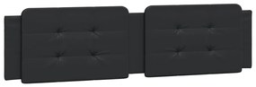 Estrutura de cama c/ luzes LED 160x200cm couro artificial preto