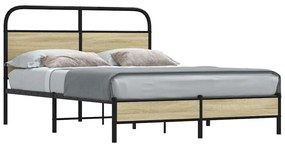 vidaXL Estrutura cama s/ colchão derivados de madeira carvalho sonoma