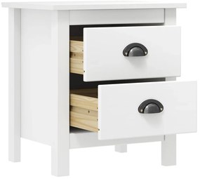 Mesas cabeceira Hill 2 pcs 46x35x49,5cm pinho branco