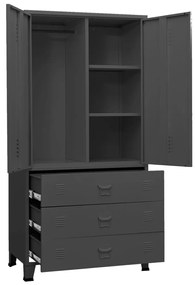 Roupeiro industrial 90x50x180 cm metal antracite