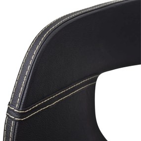 Cadeiras jantar 2 pcs madeira curvada e couro artificial preto