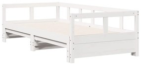 Sofá-cama sem colchão 80x200 cm madeira de pinho maciça branco