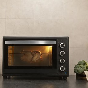 Mini-Forno com capacidade de 60 litros Bake&amp;Toast 6090 Black Gyro, 12 funções combináveis, alta potência de 2200 W e espeto rotativo Preto