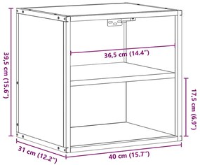 Mesa de cabeceira de parede 40x31x39,5 cm carvalho sonoma