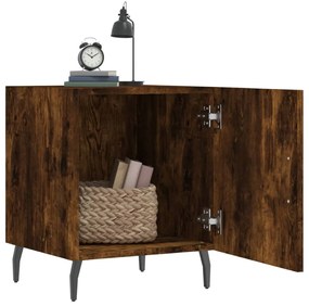 Mesa cabeceira 2pcs 40x40x50cm derivado madeira carvalho fumado