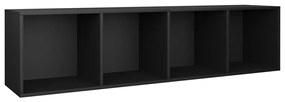 Estante/móvel de TV 36x30x143 cm derivados de madeira preto