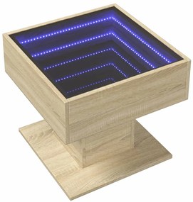 Mesa de centro c/ LEDs 50x50x45 madeira processada