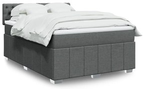 Cama com molas/colchão 160x200 cm tecido cinzento-escuro