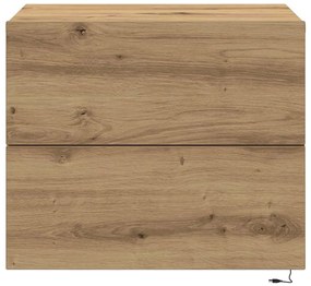 Guarda-Louças vidaXL com LED Montado na Parede Carvalho Artesanal 50x3