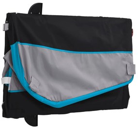 Reboque para bicicleta 45 kg ferro preto e azul