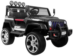 Jipe elétrico para Crianças NEW Raptor DRIFTER 4 x 4, 12V Rodas Espuma EVA, Assento couro Preto