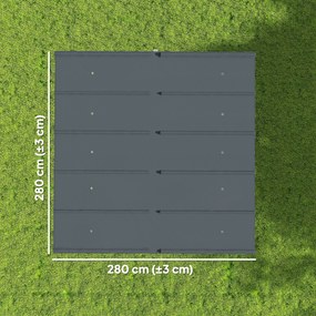 Lona substituição para pérgula  3 x 3 m (NÃO INCLUIDA) - Lona  para pérgula retrátil de, poliéster 180 g/m³, proteção UV 30+, cinzento escuro