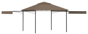 vidaXL Gazebo toldo duplo extens. 3x3x2,75m 180g/m² cinza-acastanhado