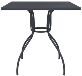3 pcs conjunto de jantar para jardim rede de metal antracite