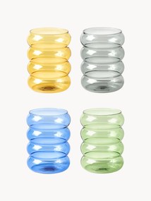 Copos artesanais de vidro soprado Bubbly, conjunto de 4