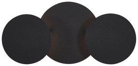 Candeeiro de parede moderno preto incl. LED regulável em 3 níveis 3 luzes - Sunrise Moderno