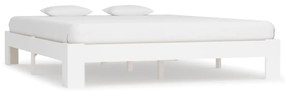 vidaXL Estrutura de cama 160x200 cm pinho maciço branco