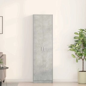 vidaXL Guarda-roupa Cinza Concreto 55x25x189 cm Madeira Estruturada