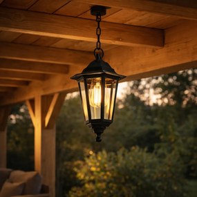 Candeeiro de suspensão para exterior preto - New Haven