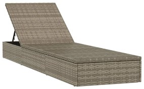 Espreguiçadeira com mesa vime PE cinza