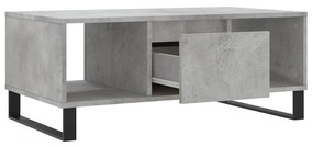 Mesa de centro 90x50x36,5 cm derivados madeira cinzento cimento