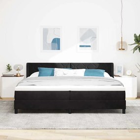 Cama Box Spring com Colchão vidaXL Preto 200x200 cm Veludo