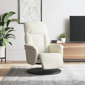 vidaXL Cadeirão reclinável com apoio de pés veludo cor creme