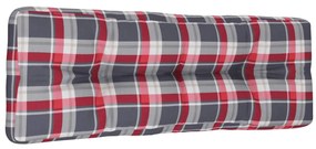 Almofadão p/ sofá de paletes 120x40x12cm tecido xadrez vermelho