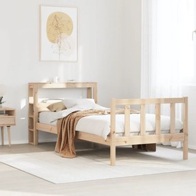 vidaXL Cama sem colchão 75x190 cm madeira de pinho maciça