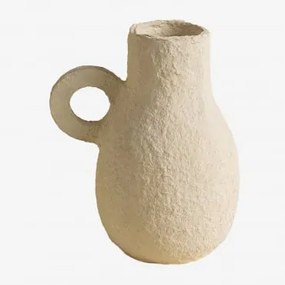 Vaso Decorativo Feito à Mão em Papel Maché Delores Crema - Sklum