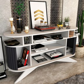 Aparador Stor – Branco/Antracite – 150x43x75 cm