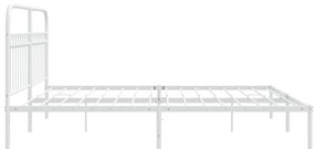 Estrutura de cama com cabeceira 183x203 cm metal branco