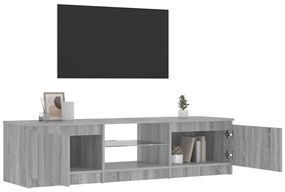 Móvel de TV com luzes LED 140x40x36 cm cinzento sonoma