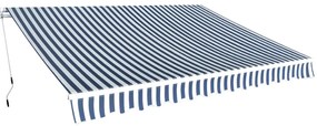 Toldo dobrável manual 350 cm azul/branco