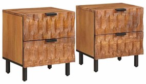 vidaXL Armário de Cabeceira com gaveta 2 pcs Castanho 40 x 33 x 46 cm