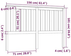 Cabeceira de cama 156x6x101 cm pinho maciço