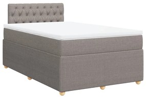 Cama boxspring c/ colchão 120x190cm tecido castanho-acinzentado