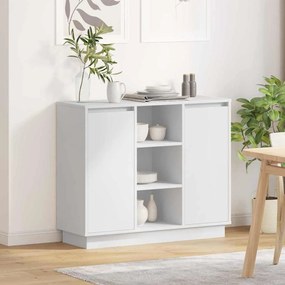 vidaXL Sideboard com LED Branco 90x32x75 cm em Madeira Compensada