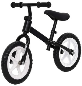 vidaXL Bicicleta de equilíbrio com rodas de 9,5" preto
