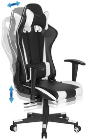Cadeira de escritório em pele sintética preta e branca GAMER Beliani