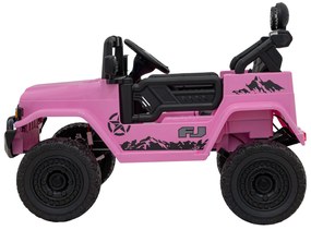 Jipe elétrico para Crianças Toyota FJ Cruiser 12V 4x4, Rodas Espuma EVA, Assentocouro ecológico Rosa
