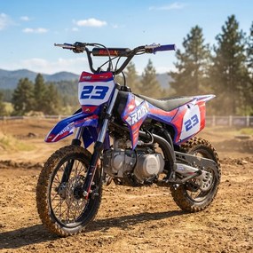 MOTO Crianças CROSS Gasolina 125CC RXF-Z ROAN Junior Manual Azul