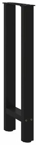 Pés de mesa de console pretos 2 peças 28x(72-73) cm aço