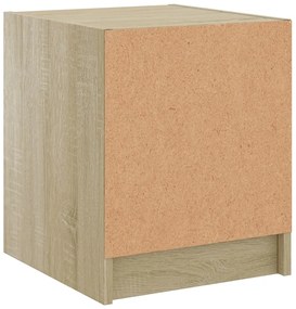 Mesa cabeceira c/ portas vidro 2 pcs 35x37x42cm carvalho sonoma