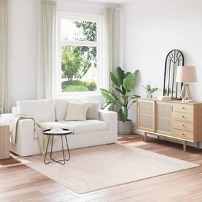 Tapete Shaggy vidaXL com suporte de látex Creme 200x200 cm